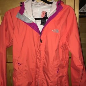 Orange North Face Rain Jacket